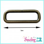 RING - SQUARE SHAPE-METAL-1.3CM/38MM/30MM(BRONZE) (1PC)